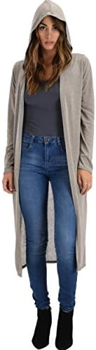 Lyss Loo Women's Cover Me up Long-line Open Hooded Cardigan Sweater