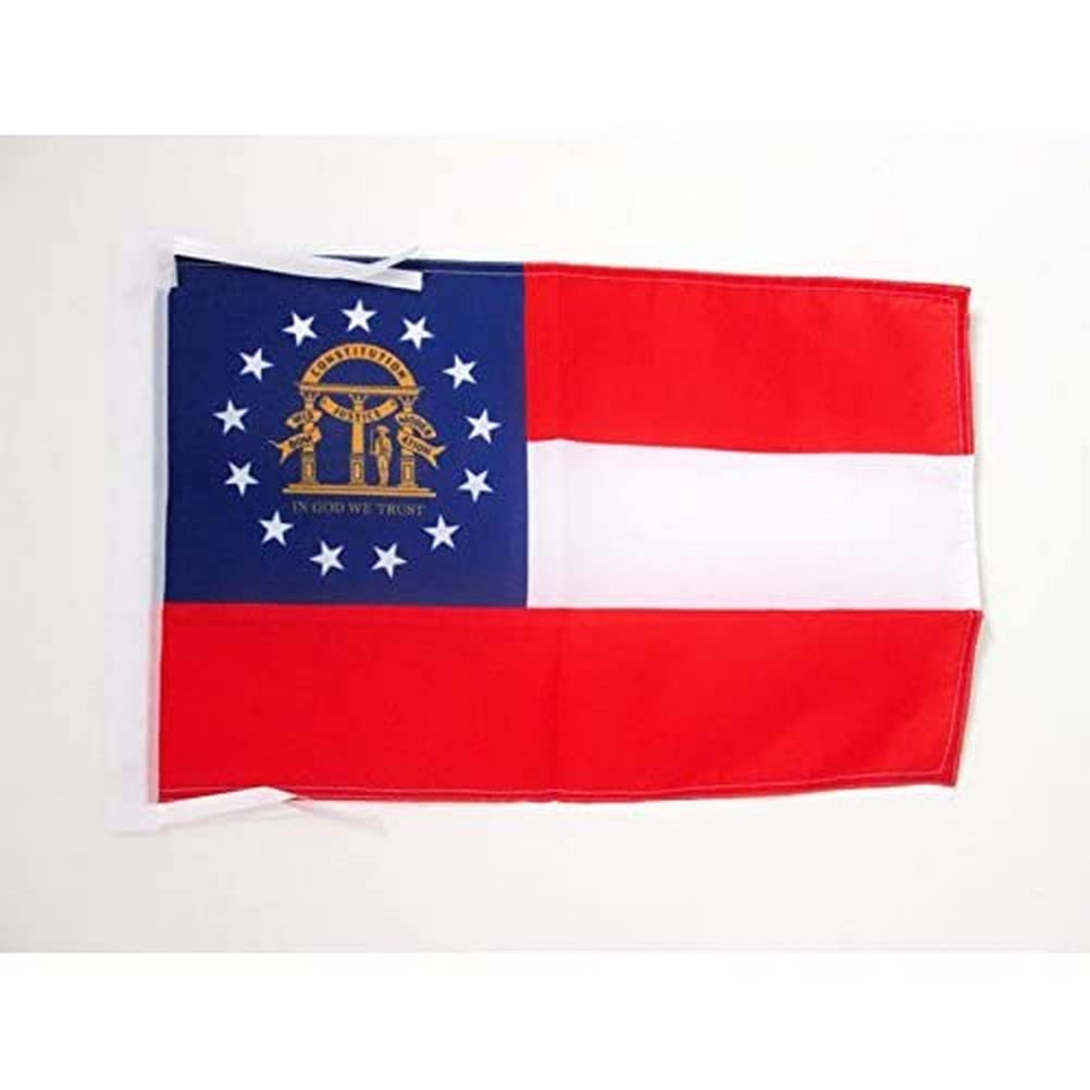 AZ FLAG - Georgia Flag - 18'' x 12'' - 100% Polyester US state of Georgie Small Banner with Two Cords - Fade Resistant - Vivid Colors - 18x12 in - 45x30 Cm — image 1