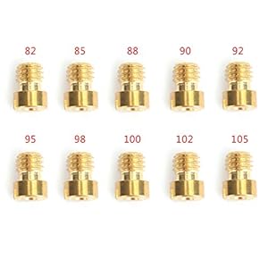 Mad Hornets 10 set Ronde Hoofd Belangrijkste Jet 4mm 82-105 Fit voor GY6 Motorfiets Scooter Carburateur PZ19