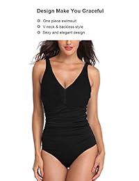 PERONA Traje de baño de una pieza con control de barriga para mujer