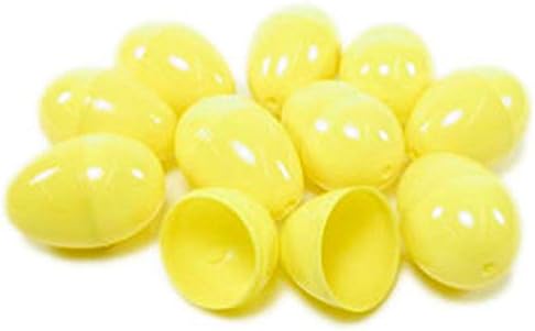 DISCOUNT PARTY AND NOVELTY 50 Yellow Empty Easter Eggs Vending, Crafts, ETC.