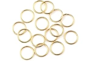 HDSupplies 200 Pieces - 12mm Jump Rings Gold Tone - 16 Gauge (1.2mm Thickness)
