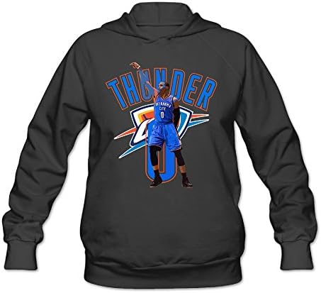 YQUE Women's Russell 0# Westbrook Basketball Player Hoodies Sweater Size S Black