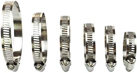 30 Pcs Hose Clips 304 Stainless Steel 6 Sized Hose Clamp Assorted 10-63mm Range Worm Drive Pipes Hose Clamps Clips - Image 4