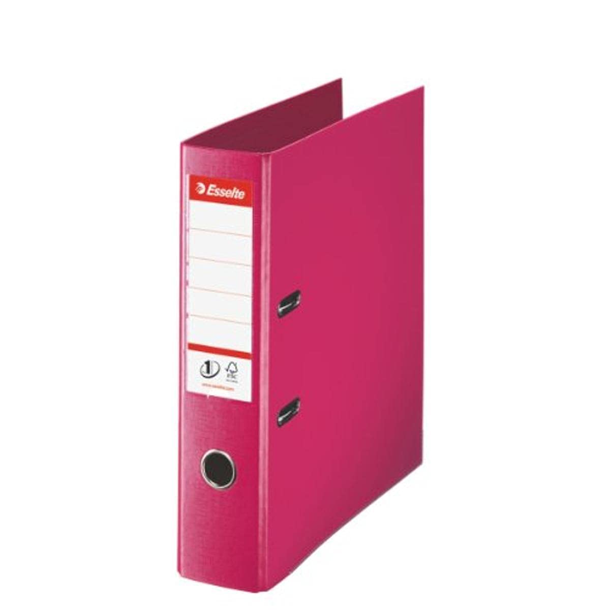 Esselte, Number 1 Power, A4, Lever Arch File, 75 mm Spine, 500 sheets Capacity, PP, Plastic Cover, File Folder, 811313, Fuchsia