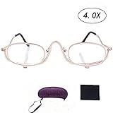 Makeup 4.0x Magnifying Make-up Eye Alloy Glasses Spectacles Flip Down Lens (4.0)