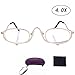 Makeup 4.0x Magnifying Make-up Eye Alloy Glasses Spectacles Flip Down Lens (4.0)