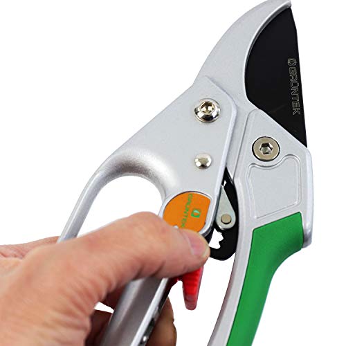 GRÃNTEK KONDOR Astschere Amboss Ratschen-Gartenschere 200 mm - SK5-Klinge, automatischer Ratschenmechanismus, Aluminium-Griffe, Präzisionsschliff für müheloses Ãste Schneiden – Bild 7