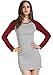 Merryfun Women's Comfy Color Block Dress Slim Bodycon Tshirt