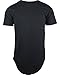 ShirtBANC Hipster Hip Hop Elong Drop Cut Mens Shirt Longline Dropcut Tshirt Black