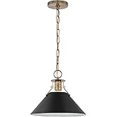 Nuvo Outpost - 1 Light Medium Pendant in Mid-Century Modern Style-10.63 Inches Tall and 13 Inches Wide-Matte Black/Burnished