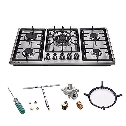 Henshar 34 inch Gas Stove top BuiltIn Gas Cooktop, 5 Sealed Burner