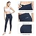 BALEAF Women's Ankle Legging Athletic Yoga Hiking Workout Running Pants Inner Pocket Non See-Through Dark Blue Size L