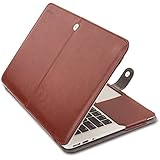 MOSISO PU Leather Case Only Compatible MacBook Air 13 Inch A1466/A1369 (Older Version Release 2010-2017), Premium Quality Book Folio Protective Stand Cover Sleeve, Brown