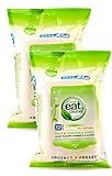 eatCleaner Fruit and Veggie Wipes, Hand Wipes, Travel Wipes, Fruit Wipes, Cleansing Wipes, Remove Harmful Residue and Chemicals Where There is No Water, 2-Packs (64 ct)