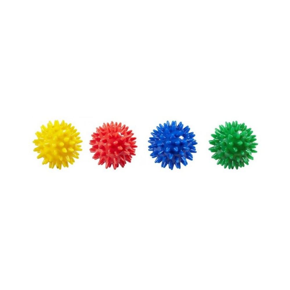Goki Porcupine/Massage Balls, Set of 12 - Ø= 5.5 cm, 4 Assorted, Mixed Colors, Self-Massage and Muscle Relaxation Aids, Myofascial Release, Pain and Stress Relief, Battery Powered, Premium Quality