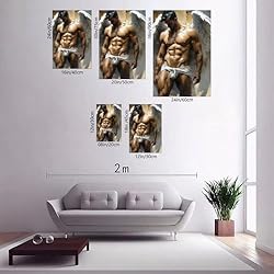 HMLZSJ Nude Muscle Male Torso Portrait Art Gay