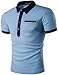 Whatlees Mens Hipster Casual Slim Fit Short Sleeve Contrast Collar Polo Shirts with Fake Pocket/Tops