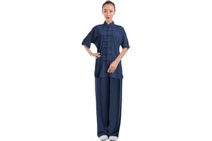 ZooBoo Unisex Cotton Blend Long/Short Sleeves Tai Chi Suit Morning Exercise Uniform Kung Fu Clothing