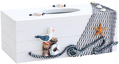 Dopromal- Sea Bird Hand Crafted Wooden Tissue Box Dispenser, Auto Decorative Tissue Box Cover/Holder for Kitchen,Bathroom, Toilet etc (WHITE)
