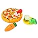 Glonova Play Food Cutting for Toddlers Kids, 37 Pcs Kitchen Toys Cutting Vegetables Fruits with Pizza Play Food Set Pretend Cutting Food Playset with Carry Bag for Children Girls Boys