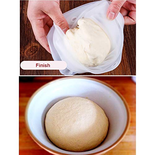 3pack Silicone Kneading Dough Bags Premium Silicone Sous Vide Bags Food Storage Preservation Bags Flour-mixing Bag for Bread, Pastry, Pizza & Tortilla - Thumbnail 4