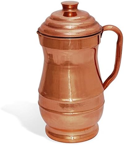 US Shopee LLP - Pure Copper Hammered Water Jug | Copper water Pitcher for Ayurveda Health Benefit (Maharaja Jug)