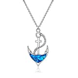 Stainless Steel Chain Nautical Anchor and Rope Necklace Pendant