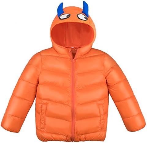 Kids Winter Jacket, children Down Coat, Warm Winter Outwear With Hood For Boys Girls, Orange