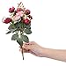 PETAFLOP Silk Flowers Fake Roses Artificial Flowers Wedding Flowers, Overall Diameter 10'' Pack of 4 Bunches