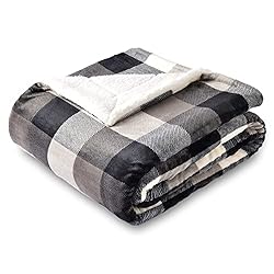 SOCHOW Buffalo Plaid Sherpa Fleece Throw