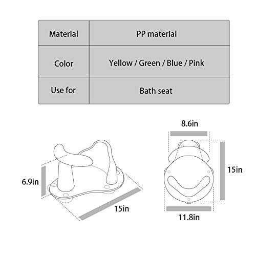 Baby Bathing seat Tub Seat with Backrest Support Security Anti Slip Chair Infant Shower Safety Seat Eating Seat for Kids Toddlers Newborn Light Blue
