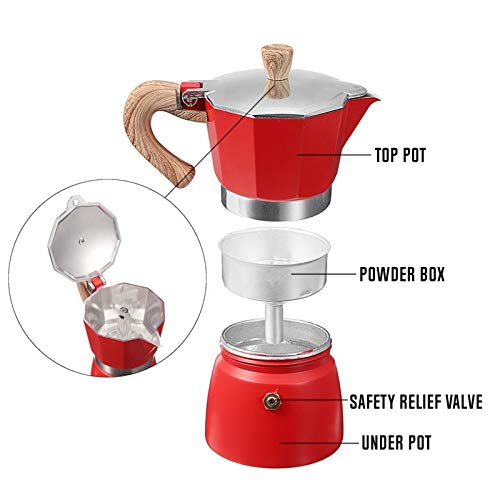 Aluminium Kaffeemaschine Durable Mokka cafeteira Espresso Espressokocher Topf Praktische Moka Kaffeekanne 300ml 6 Tassen… – Bild 5