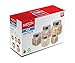 Plastic Storage Jars With Lids; Milton Food Storage Containers 5 Multi Size Set Clear Square Lightweight PET Canisters; Wide-Mouth, Airtight Lids Caps; Large Big And Small Empty Jars 5-Pack BPA Free