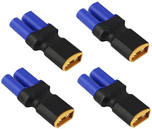 FLY RC 4PCS EC5 Female to XT60 Male Connector EC5 Battery Charger No Wire Adapter for RC Lipo Battery