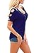 DREAGAL Girls Cold Shoulder Cut Out Sleeve Blouse Top T-shirt Navy Blue Large