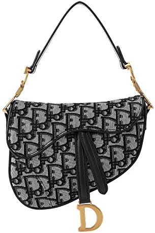 Ladies Designer Crossbody Purses with Wide Shoulder Strap Trendy D-shape Printing Saddle Bags for Cool Girls