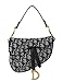 LA FESTIN Ladies Designer Crossbody Purses with Wide Shoulder Strap Trendy D-shape Printing Saddle Bags for Cool Girls