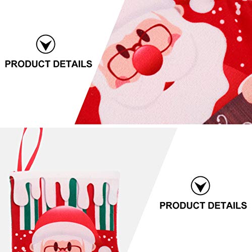 ABOOFAN-4-Stks-Mini-Kerstsokken-Kerstman-Opknoping-Sokken-Cadeau-Traktatie-Zak-Vakantie-Bestek-Houder-Kerstboom-Opknoping-Decor-Voor-Openhaard-Muur-Raam-16X11-Cm