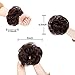 AISI QUEENS 2PCS Messy Bun Hair Piece 100% Human Hair Scrunchies Buns Hair Pieces for Women Curly Wavy Black Bun Elegant Chignons Wedding(Color:Dark Brown)