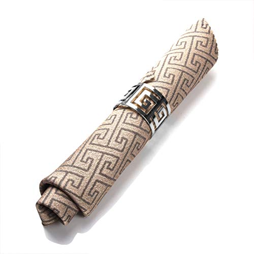 LogHog Napkin Rings Set of 12 - Widely Applied in Holiday Wedding,Anniversariesor,Thanksgiving,Christmas,Birthday,Showers,Dinner Party.Ideal Table Decorations.(Siler Hollow-Out Style 1)