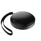 Cobble Pro Elegant 4.2 BT Speaker - Ultra Slim Wireless Aluminum Round Speaker with Leather Base & Strap [1.3 inch] Built-in Mic - Loud and Crystal Clear Sound