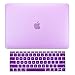 TOP CASE - Macbook Pro 13 WITHOUT Touch Bar (2017 & 2016 Release) 2 in 1, Rubberized Matte Hard Case Cover + Matching Color Keyboard Cover for MacBook Pro 13-inch A1708 without Touch Bar - Purple
