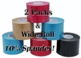 Athletic Tape, Kinesio, Kinesiology tape, 2 Pack J&M Pro Kinesiology Sports Tape for Joints & Muscles, Recover Fast & Prevent Injuries. Breathable, Waterproof, 2-5 days wearable