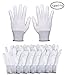 TWY 12 Pieces(6 pairs) White Nylon Anti Static and Anti-slip Gloves,Sewing Work Gloves Size Small to Medium