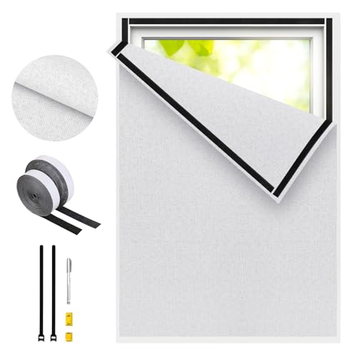 Edonkvi Blackout Window, Blackout Curtain, No Drilling, Linen Fabric Anti Heat Blackout Blind, Can Be Cut Out Thermal Roller Blind by the Metre for Travel, Bedroom, Office, Roof Sun, Window, Home