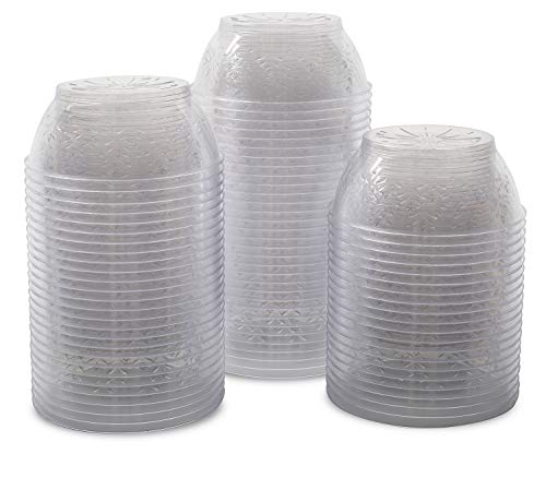[100 Pack] 6 Ounce Hard Plastic Dessert Bowls, Small Clear Disposable Serving Dessert Cups.