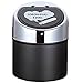 OILP Large Black Cigarette Ashtray With Lid for Outdoor Indoor,Metal Ashtray for Home Office KTV Restaurants Bars Car(Smoking Time)-Black