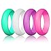 LNQ LUNIQI Silicone Wedding Ring For women, Thin and Stackable Durable Rubber Safe Band For Love, Couple, Souvenir and Outdoor Active Exercise Style-10 Rings Pack