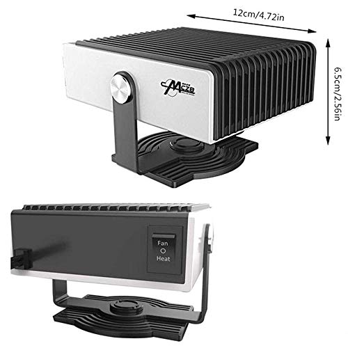 Lesgos 24V Portable Car Heater, 150W 2 in 1 Vehicle Windshield Defogger Defrostere, 30s Fast Heating Auto Ceramic Heater Cooling Fan Plug in Cigarette Lighter for Automobile Trucks RV SUV